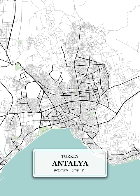 Antalya Turkey City Map