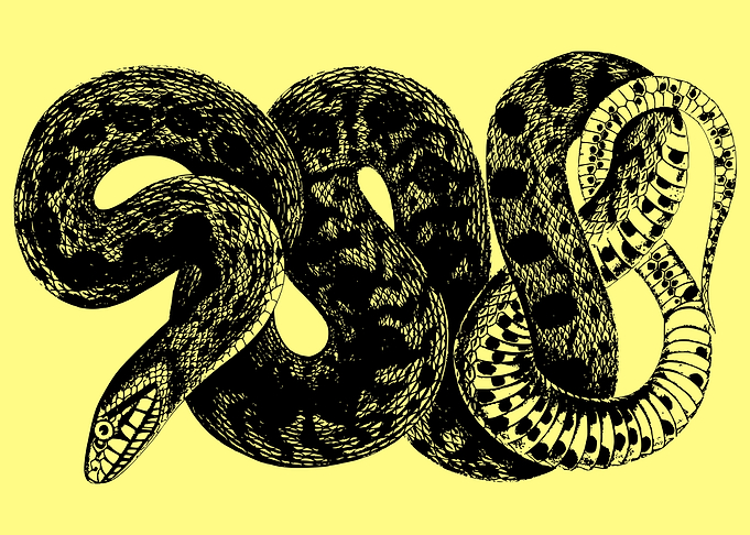 vintage snake art