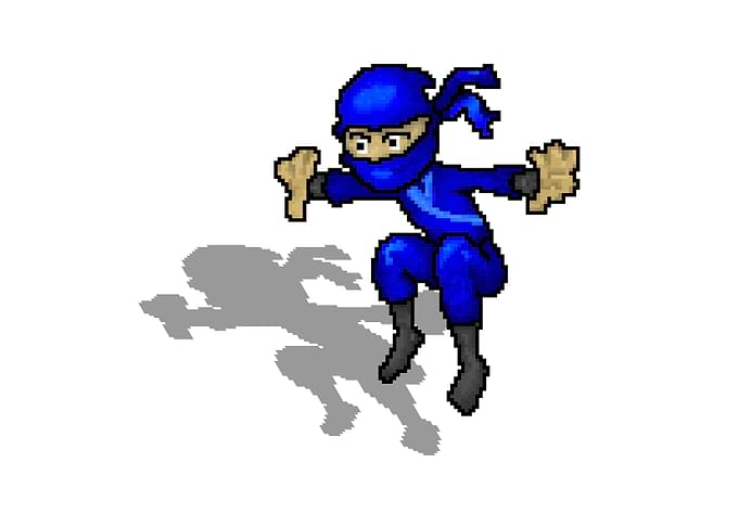 Blue Ninja Pixel Art