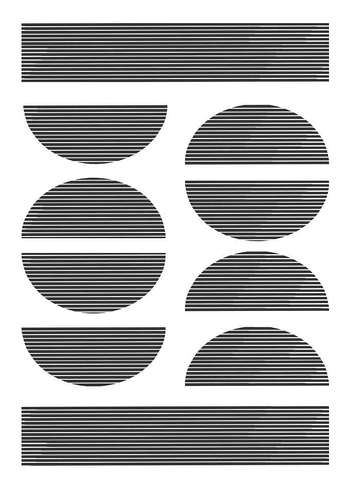 Half Circles Woodblock