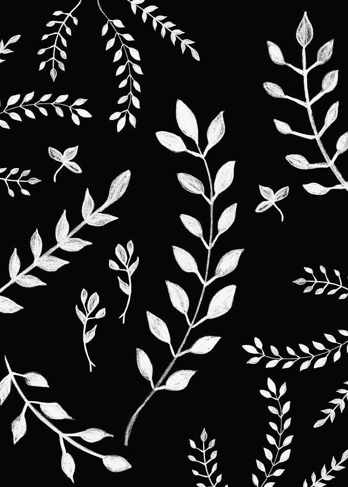 White Leaves Pattern 3