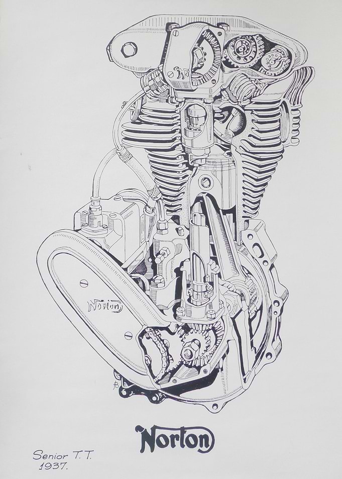Norton Cutaway Engine