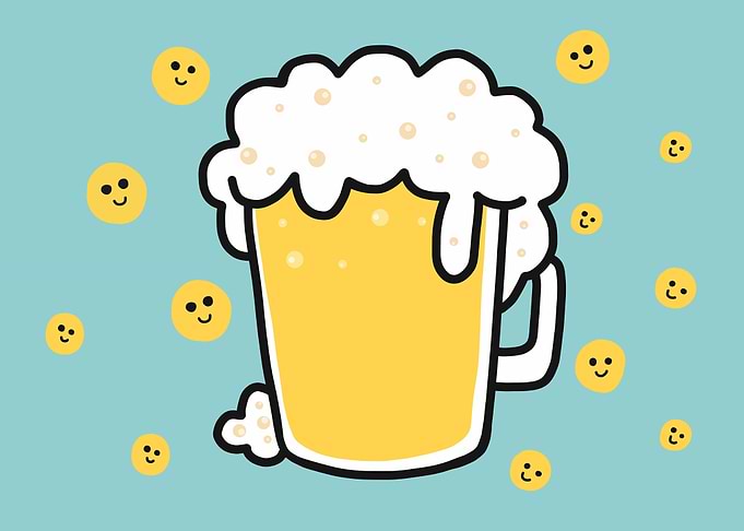 Happy glass of beer