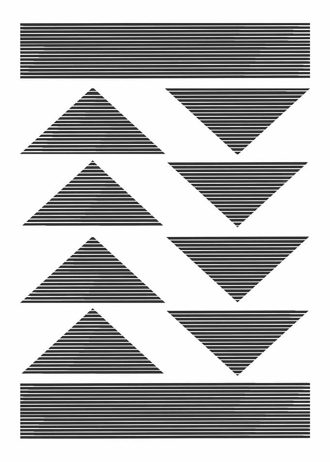 Triangles Woodblock Design