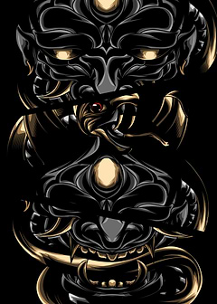 Oni Mask Devil Snake