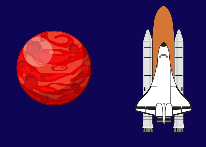 rocket launch in the space