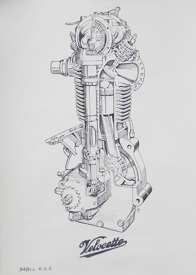 Velocette cutaway Engine
