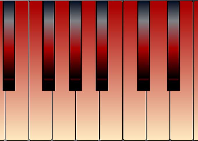 Red Piano Keys