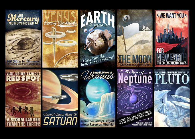 Retro Space Travel Art