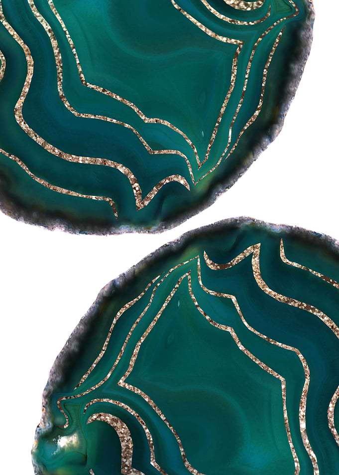 Green Agate Gold Glitter 1