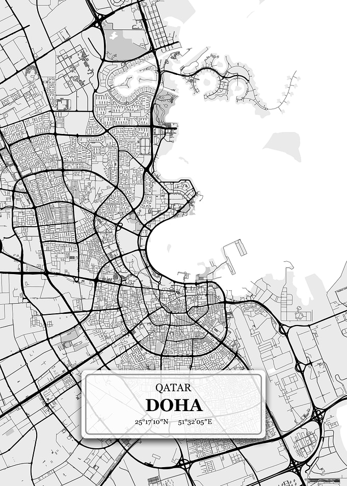 Doha Qatar City Map