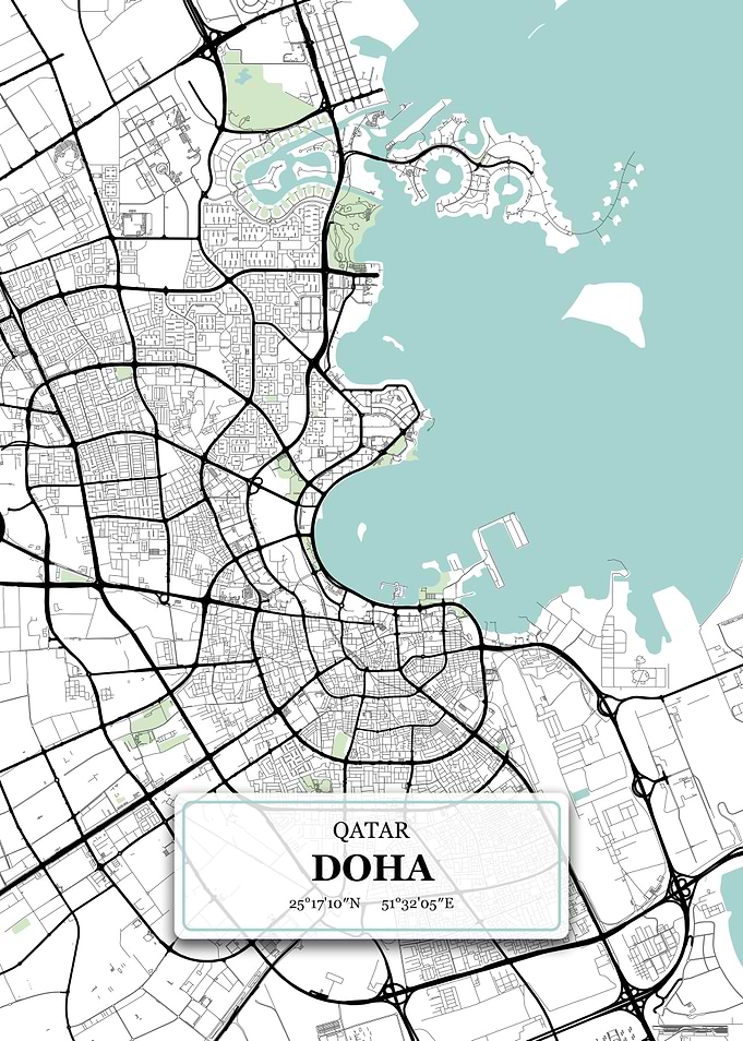 Doha Qatar City Map