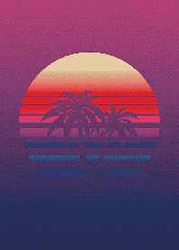 80s Sunset Pixel Art