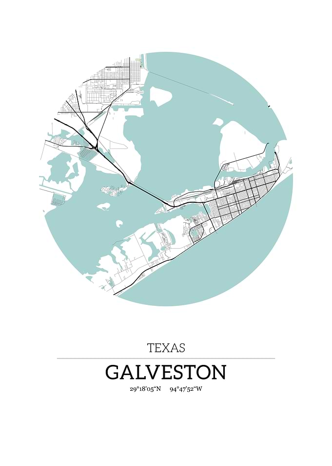 Galveston Texas City Map