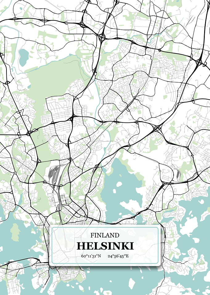 Helsinki Finland City Map