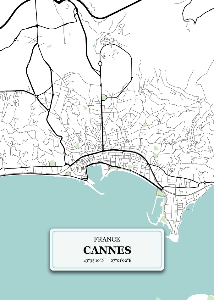 Cannes France City Map