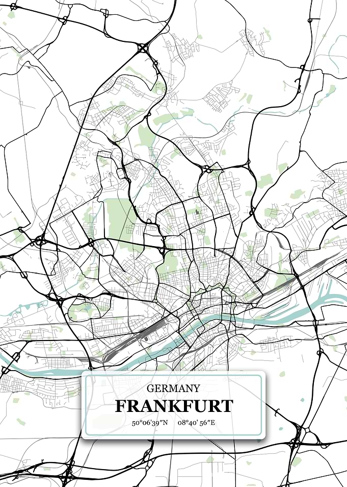 Frankfurt Germany City Map