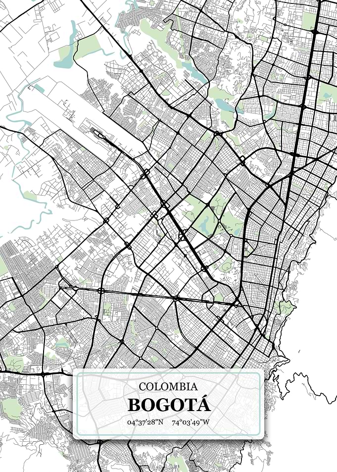 Bogota Columbia City Map
