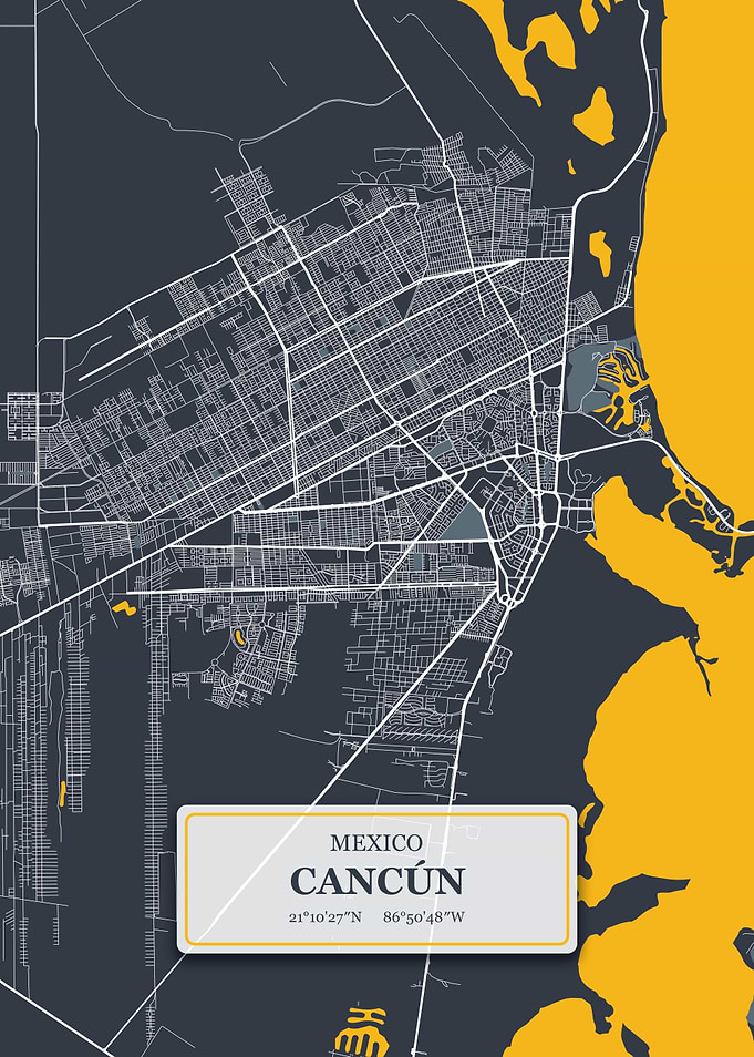 Cancun Mexico City Map