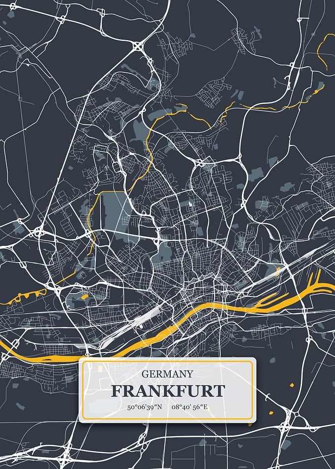 Frankfurt Germany City Map