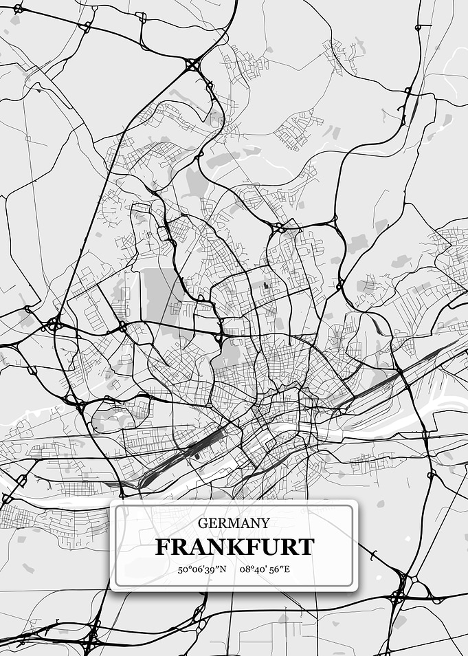 Frankfurt Germany City Map