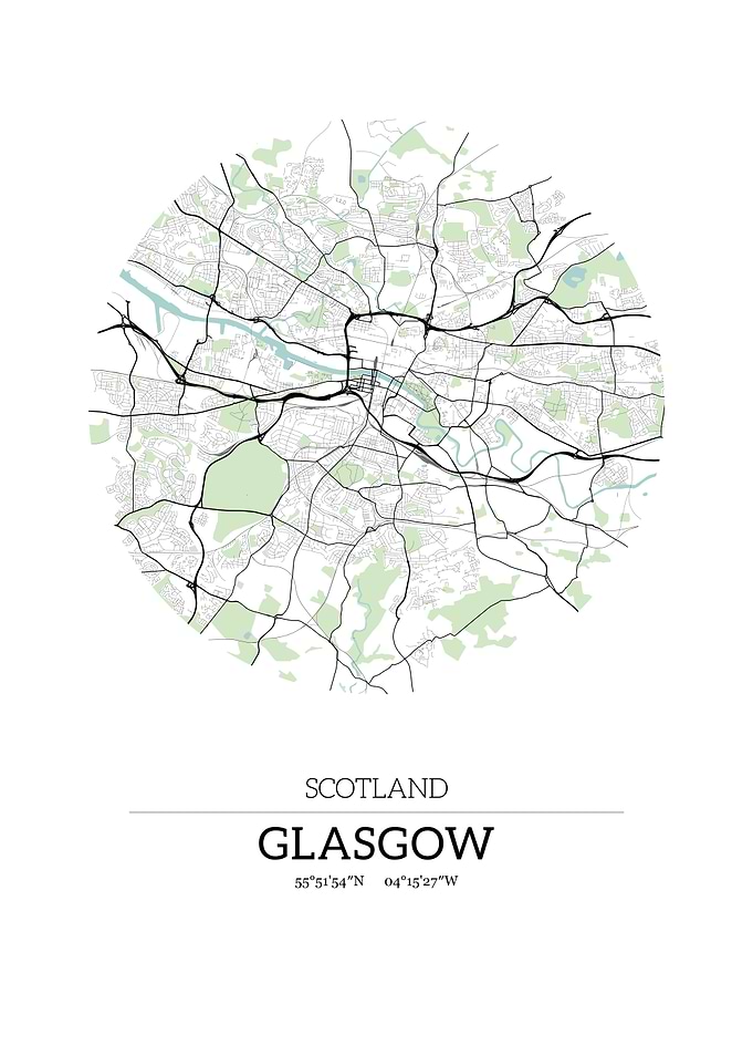 Glasgow UK City Map