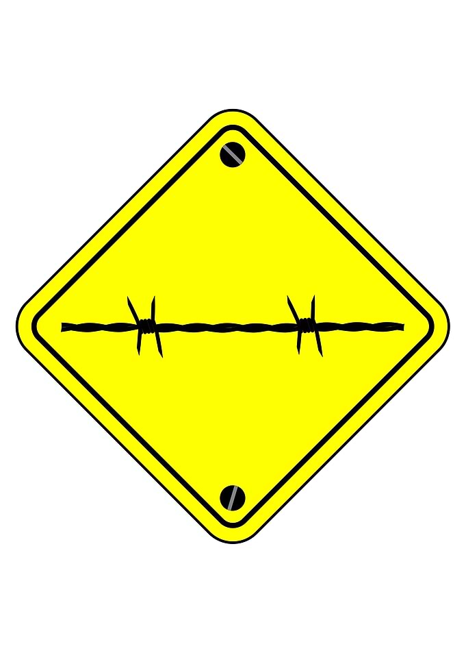 Barbed Wire Warning Sign