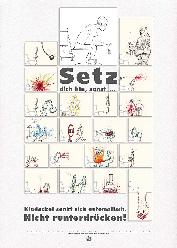 Klo Plakat hinsetzen