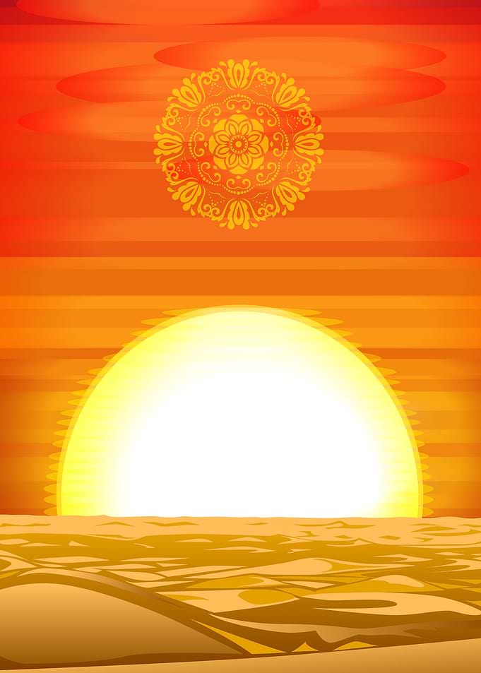 Mandala Sun over Desert