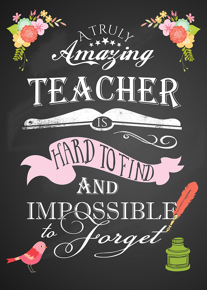 Floral female teacher