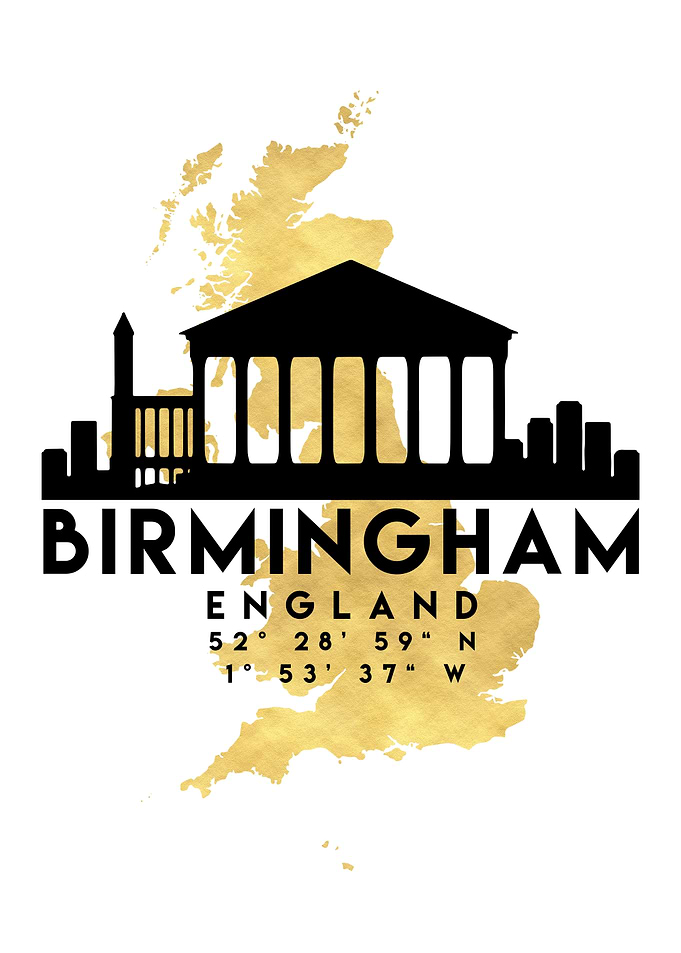 Birmingham Map Skyline