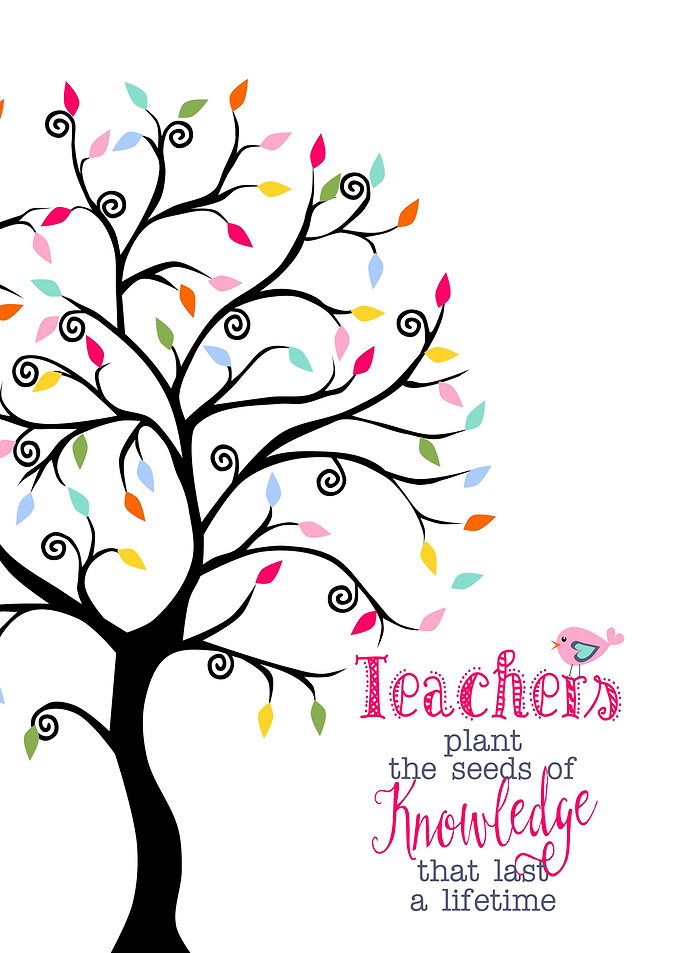 rainbow teacher tree