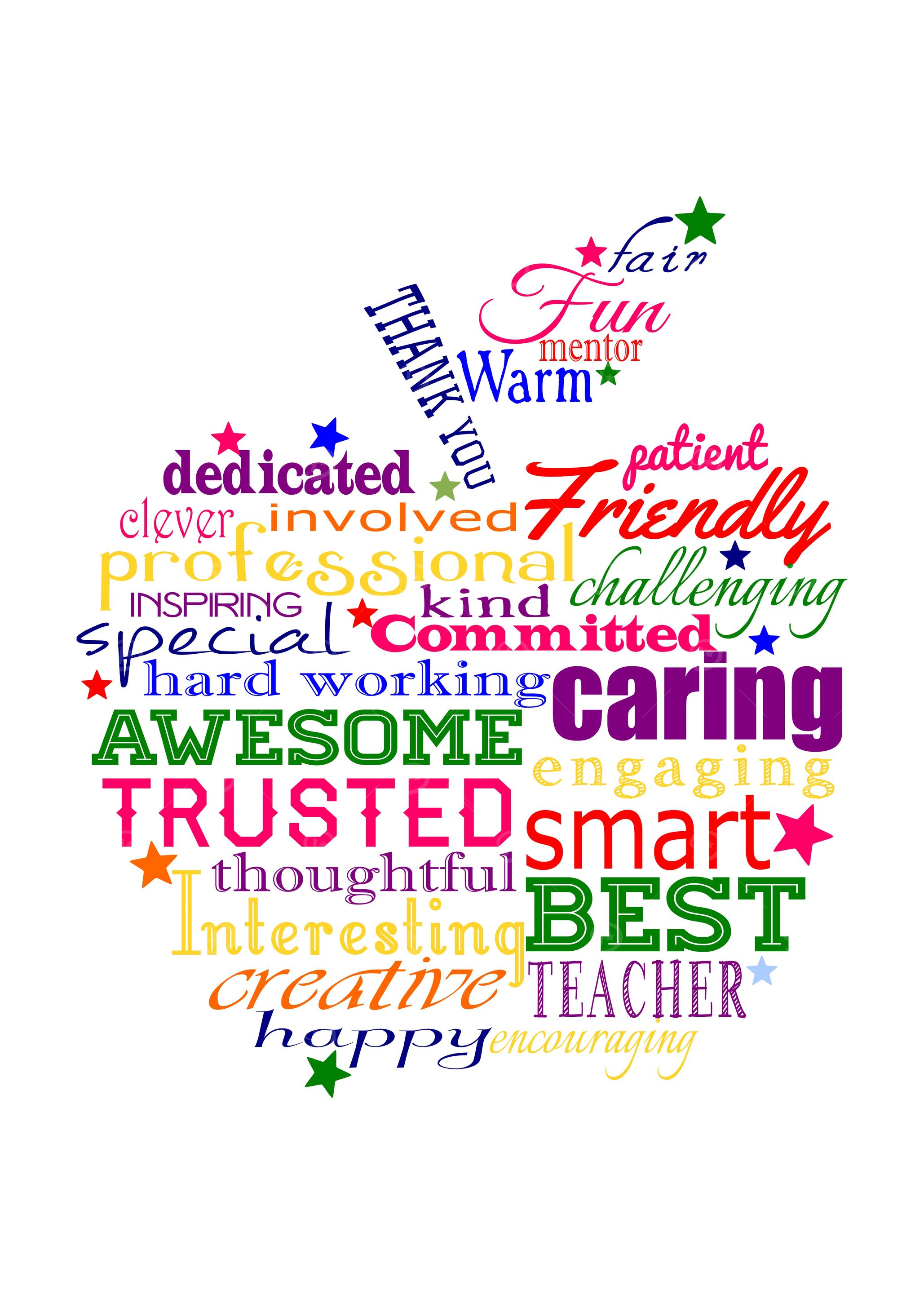 Colourful teacher apple