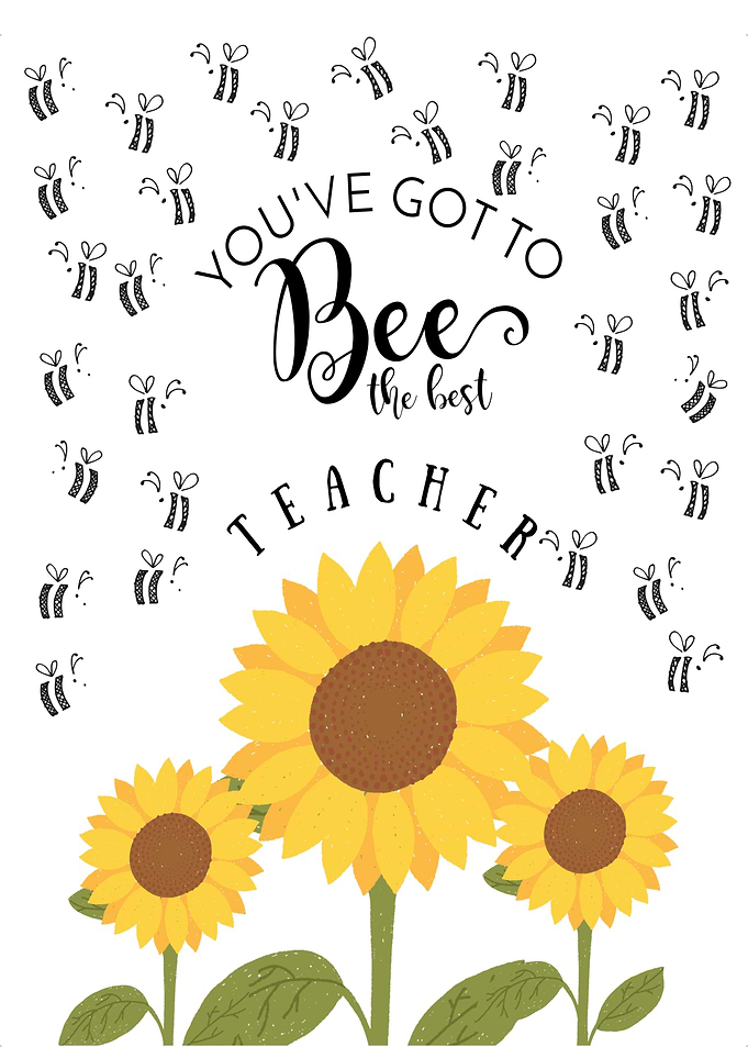 sunflower bee teacher gift