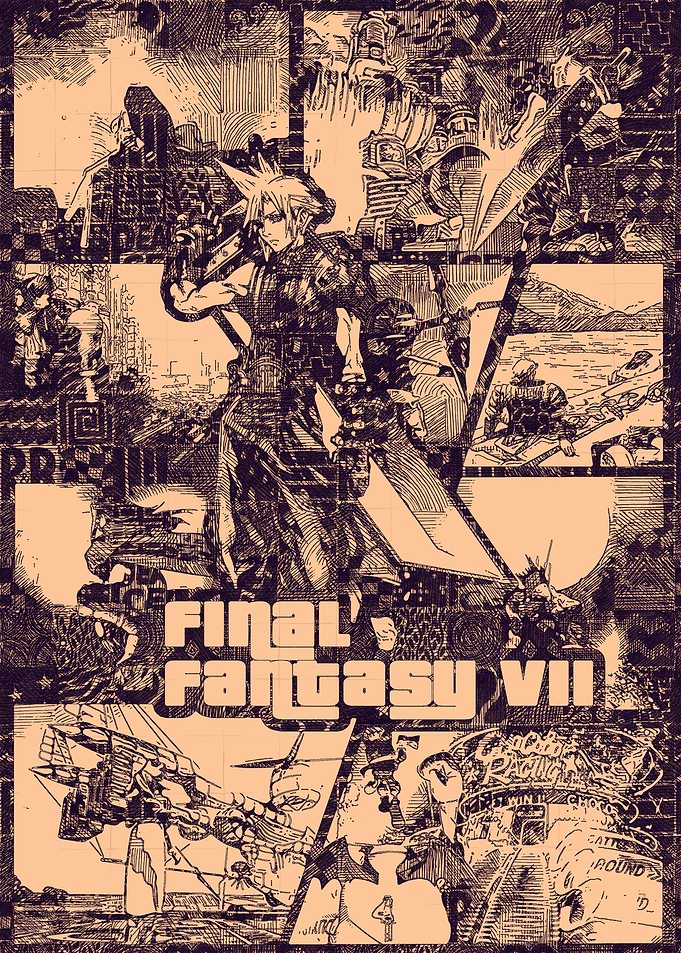 final fantasy 7 doodle