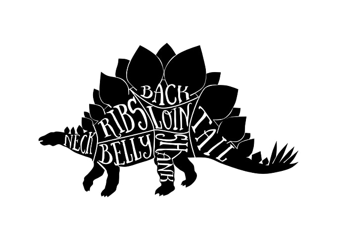 Stegosaurus butcher cuts