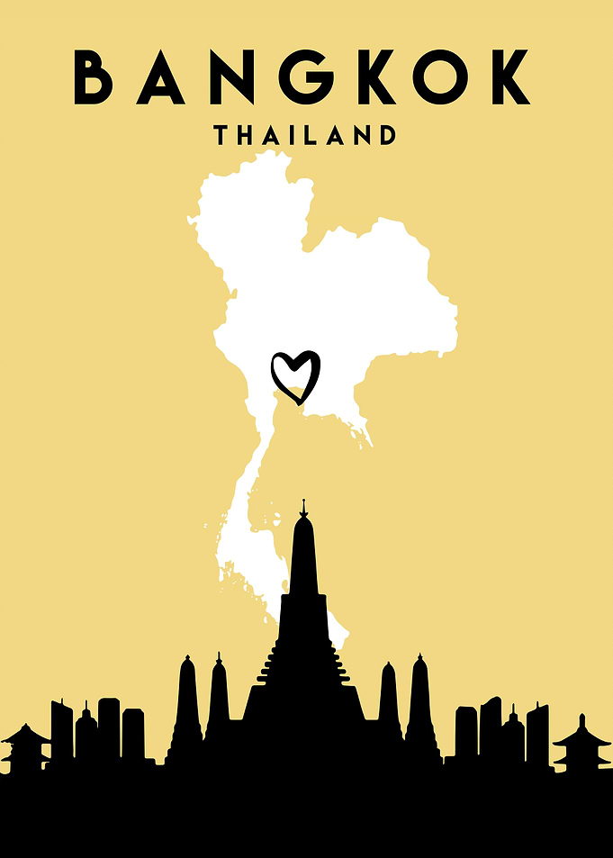 Bangkok Map Skyline