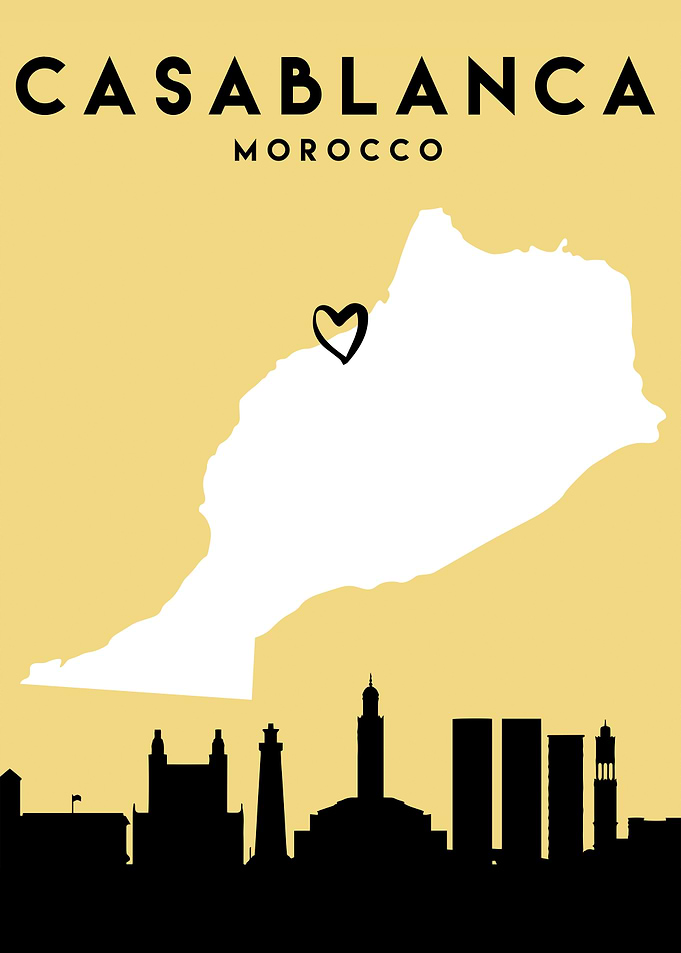 Casablanca Map Skyline