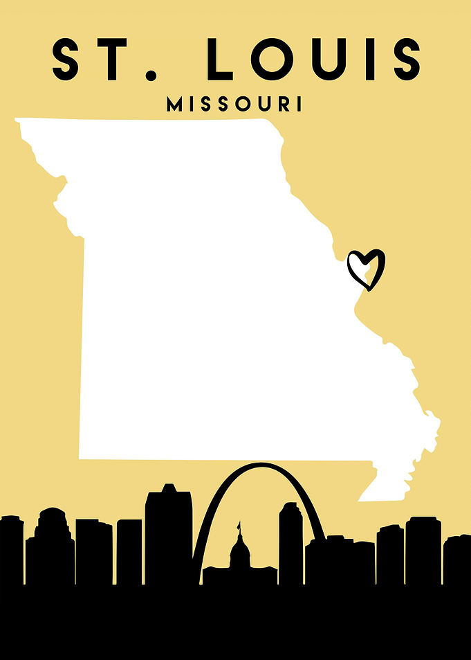 St Louis Map Skyline
