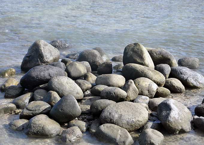 on the rock