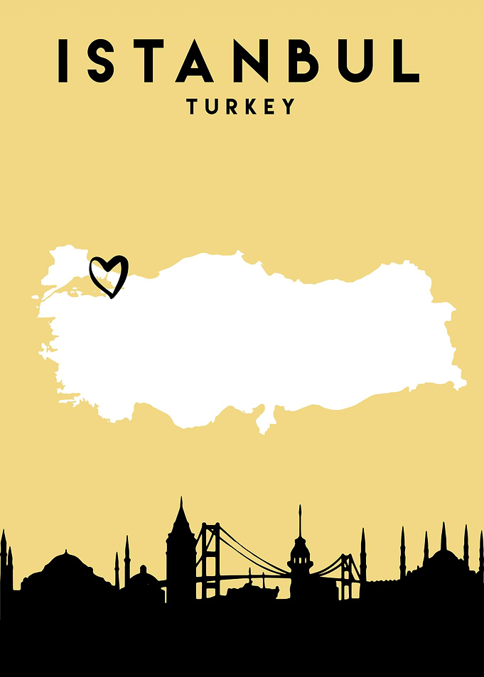 Istanbul Map Skyline