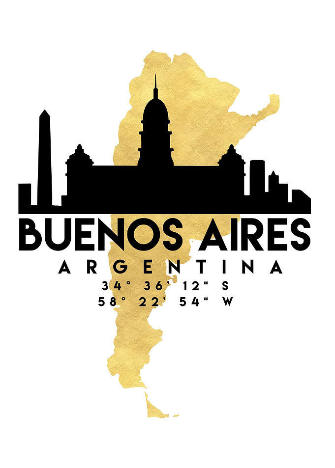 Buenos Aires Map Skyline