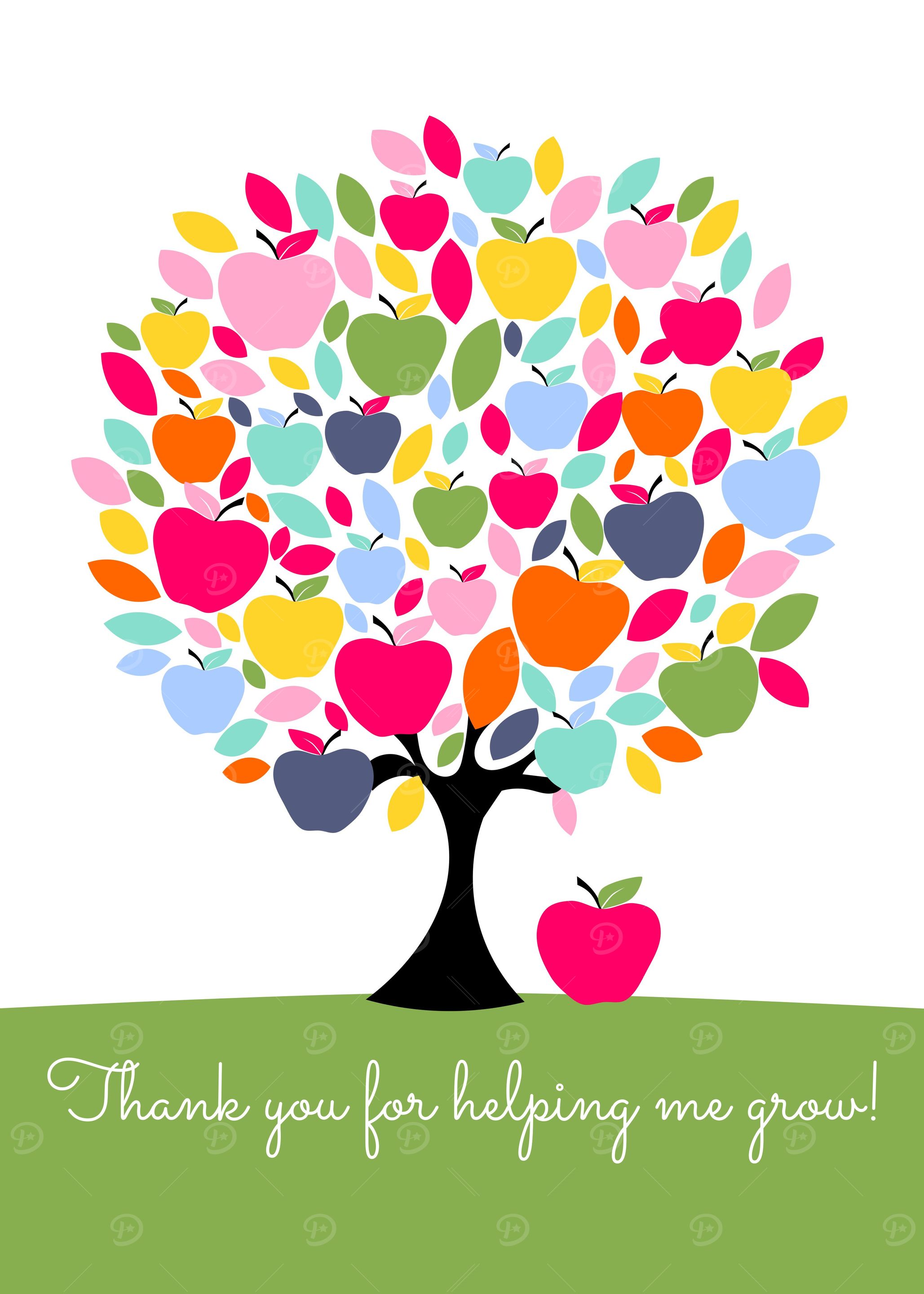 Rainbow teacher apple tree