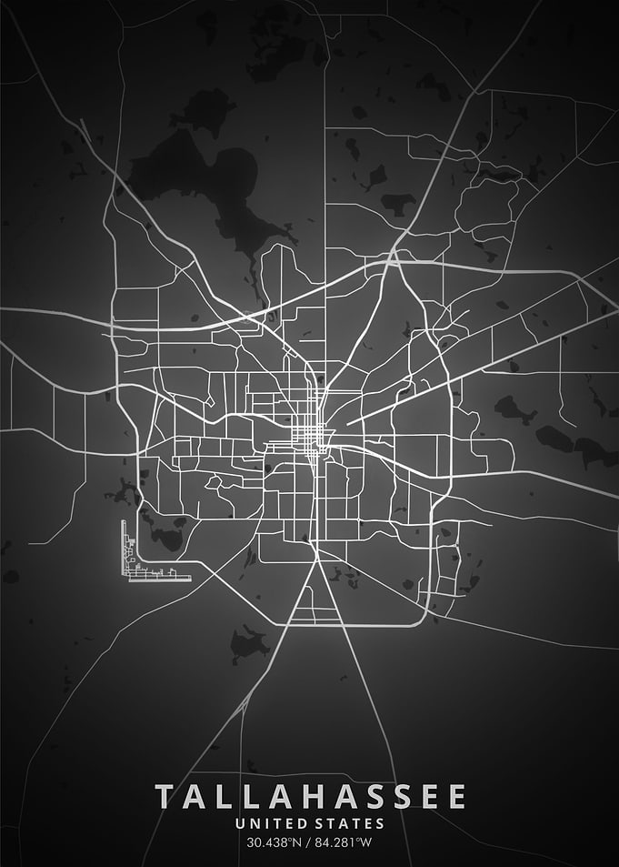 Tallahassee Map Posters