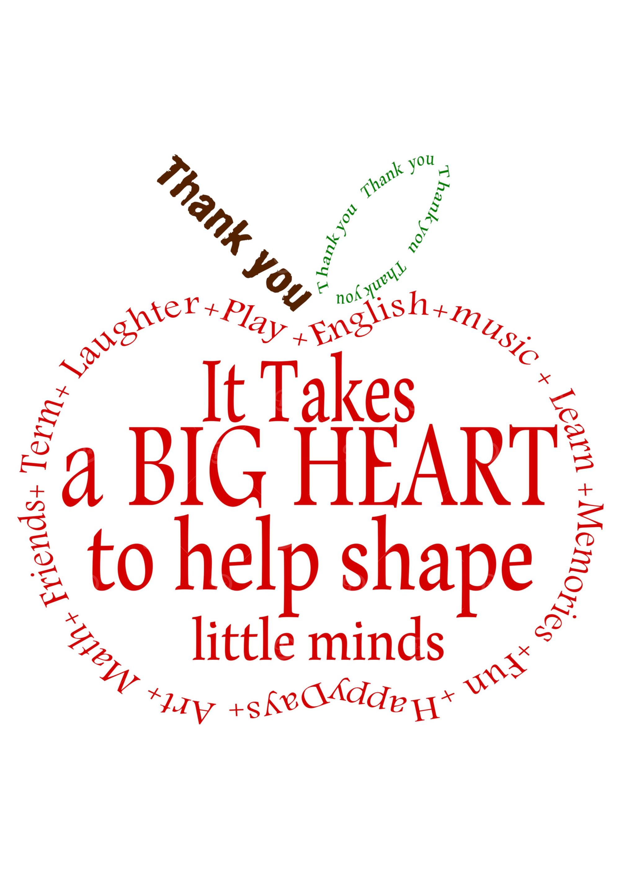 teacher Big heart apple