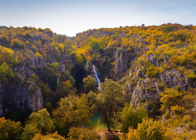 Waterfall in autumn