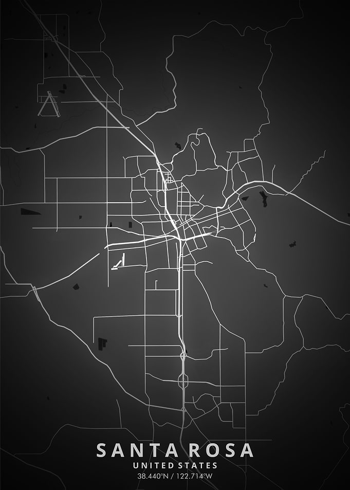 Santa Rosa Map Posters