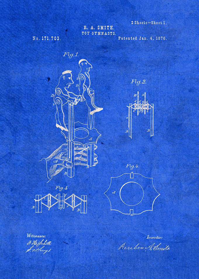 Toy Gymnasts Patent Art