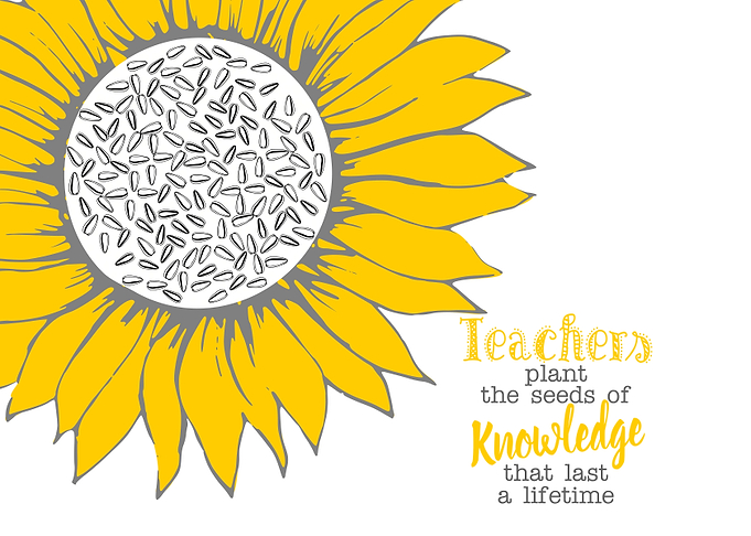 teacher Sunflower sign