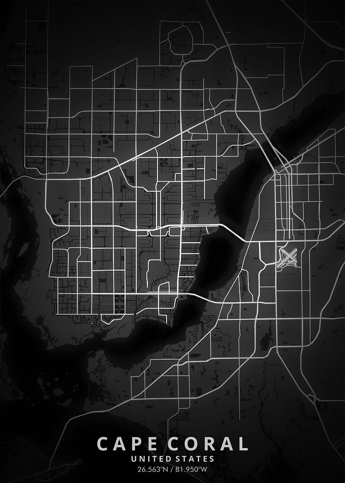 Cape Coral Map Posters